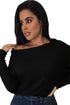 Black Off Shoulder Lightweight Chunky Sweater